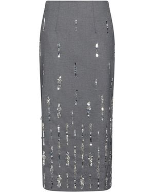 iBlues Midi Skirt Polyester, Viscose, Elastane - Gray