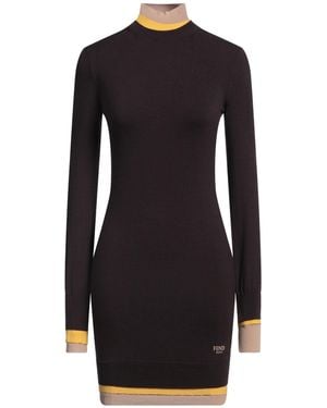Fendi Mini Dress Wool, Polyamide, Viscose, Polyurethane, Polyester - Black