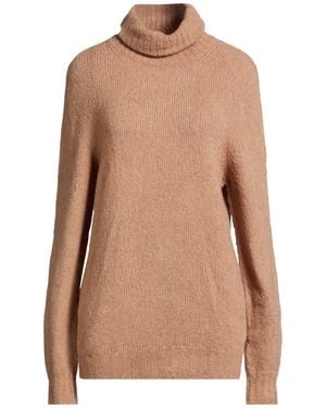 Scaglione Camel Turtleneck Merino Wool, Recycled Cashmere, Polyamide - Natural