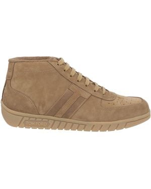 Tom Ford Khaki Trainers Leather - Brown