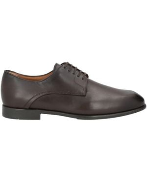 Ferragamo Dark Lace-Up Shoes Leather - Brown
