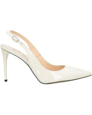 Bruglia Ivory Court Shoes Leather - White