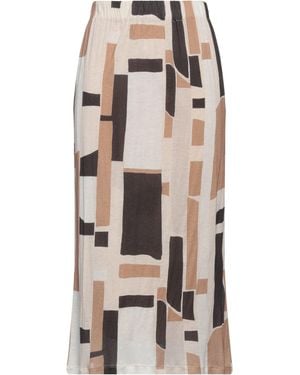Alysi Crème Midi Skirt Viscose - Natural