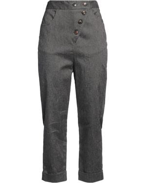 ALESSIA SANTI Pants Linen, Polyester, Cotton - Gray