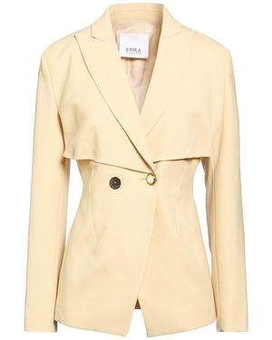 Erika Cavallini Semi Couture Blazer Polyester, Virgin Wool, Elastane - Natural