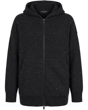 Fabiana Filippi Charcoal Cardigan Virgin Wool, Silk, Cashmere, Alpaca Wool, Polyester - Black
