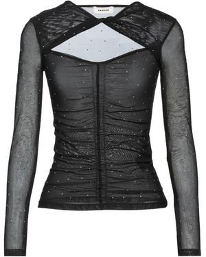 Sandro Top Polyester, Elastane, Glass - Black