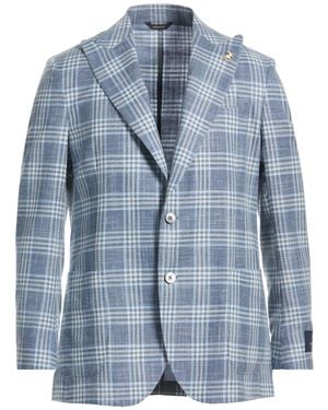 Tombolini Blazer Virgin Wool, Cotton, Linen - Blue