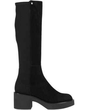Stuart Weitzman Boot Leather, Textile Fibers - Black