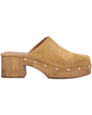 COPENHAGEN Camel Mules & Clogs Leather - Brown