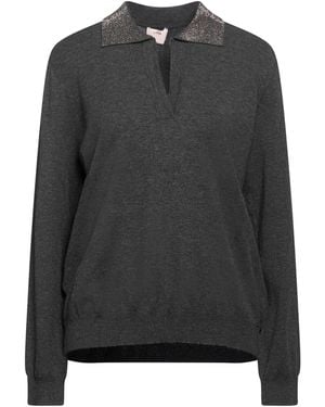 Oltre Charcoal Sweater Viscose, Polyester - Black