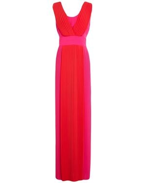 Hanita Fuchsia Maxi Dress Polyester - Red