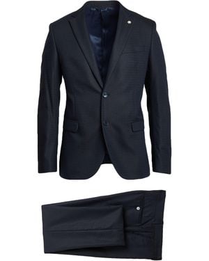 Manuel Ritz Midnight Suit Polyester, Viscose, Elastane - Blue