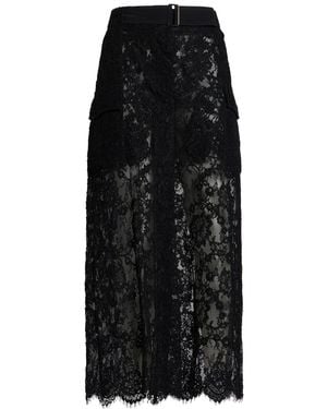 Ermanno Scervino Maxi Skirt Polyamide, Viscose, Polyester, Cotton - Black