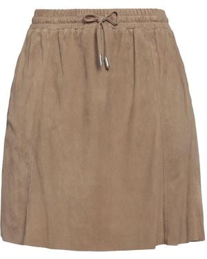 Oakwood Khaki Mini Skirt Goat Skin - Brown