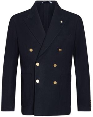 Paoloni Midnight Blazer Virgin Wool, Viscose, Polyester, Elastane - Blue