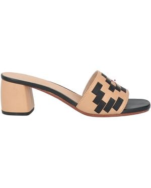 Maliparmi Camel Sandals Textile Fibres, Leather - Natural