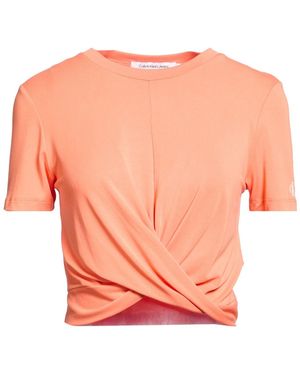 Calvin Klein T-Shirt Modal, Polyester, Elastane - Orange