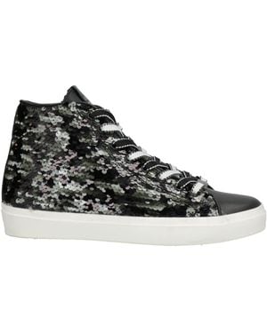 Leather Crown Trainers - Black