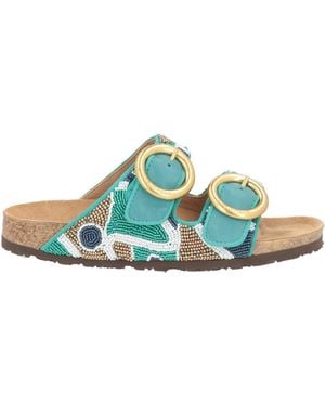 Maliparmi Sandals Textile Fibers, Leather - Green