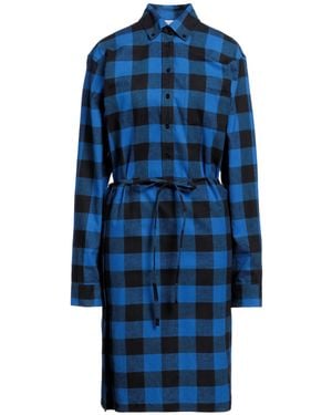 Vetements Tie-waist Checked Cotton-flannel Shirtdress - Blue