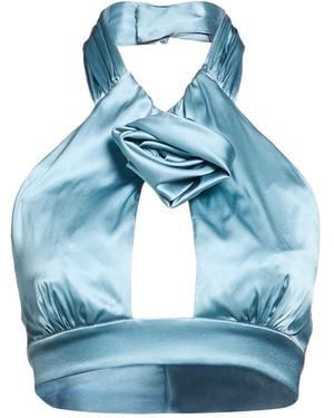 Alessandra Rich Top Silk, Elastane - Blue