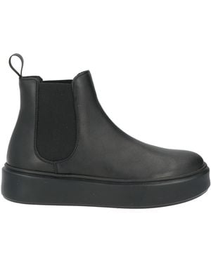 Frau Ankle Boots Leather, Textile Fibers - Black