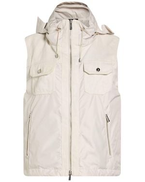 Moorer Ivory Vest Polyester, Viscose - Natural