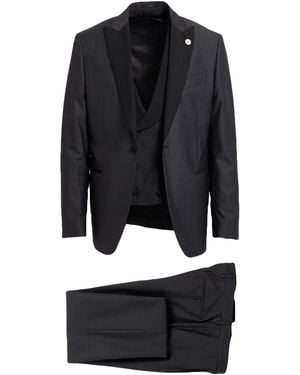 Lardini Suit Wool, Silk, Superkid Mohair, Elastane - Black