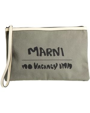 Marni Military Handbag Cotton, Cow Leather, Brass - Metallic