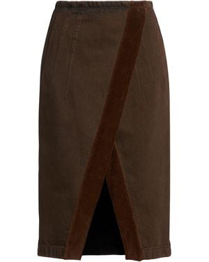 Dries Van Noten Dark Denim Skirt Cotton - Brown