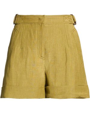Alberta Ferretti Khaki Shorts & Bermuda Shorts Viscose, Linen, Cotton - Yellow