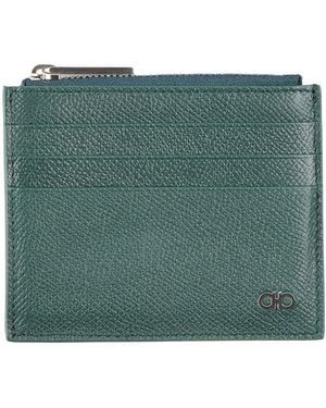Ferragamo Dark Cardholder Calfskin - Green