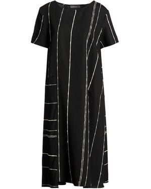 NEIRAMI Midi Dress Viscose, Polyester, Cotton, Polyamide - Black
