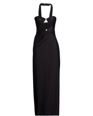 MVP WARDROBE Maxi Dress Polyamide, Elastane, Glass, Cotton - Black
