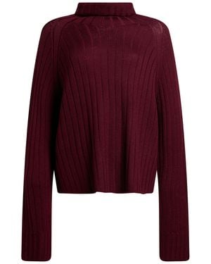 Aragona Burgundy Turtleneck Merino Wool - Red