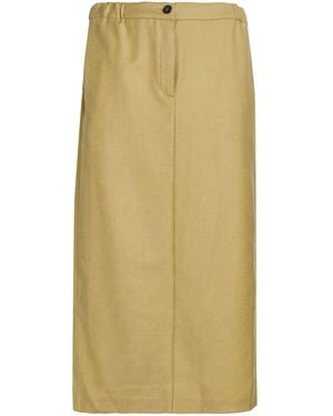 Massimo Alba Midi Skirt Virgin Wool - Yellow