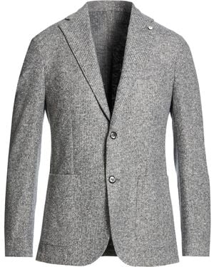 L.B.M. 1911 Blazer Acrylic, Cotton, Polyester, Virgin Wool - Gray