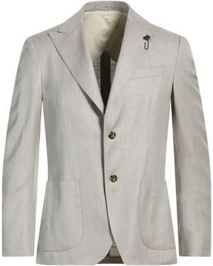 Lardini Blazer Virgin Wool, Viscose, Linen - Grey