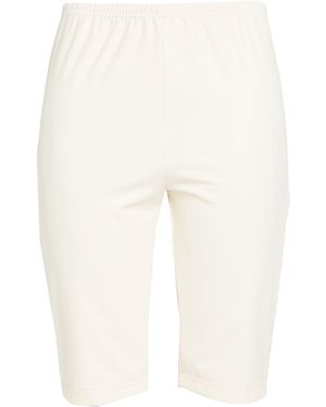 MM6 by Maison Margiela Ivory Shorts & Bermuda Shorts Polyester, Elastane, Polyurethane Coated - White