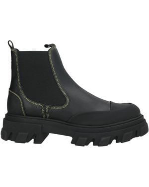 Ganni Ankle Boots Leather, Synthetic Fibres - Black