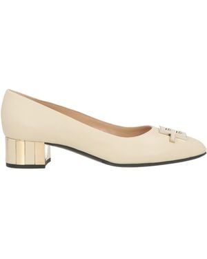 Baldinini Cream Court Shoes Calfskin - Natural