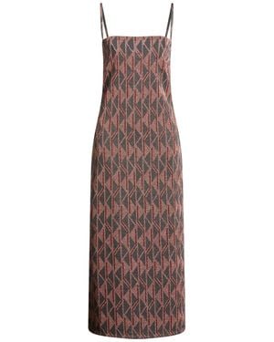 LUCE Maxi Dress Viscose, Metallic Polyester, Polyamide, Polyester, Elastic Fibers - Brown