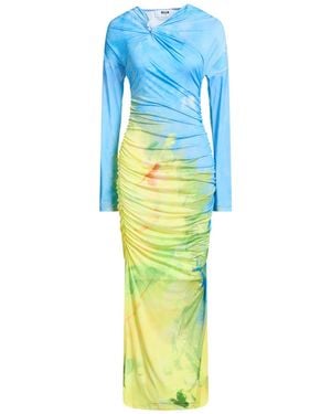 MSGM Maxi Dress Polyester, Elastane - Blue