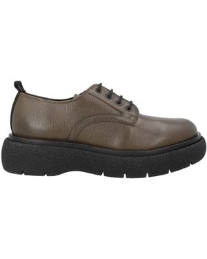 Carmens Pebbled Leather Derby Wedge Shoes - Brown