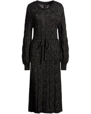Manila Grace Midi Dress Polyamide, Wool, Acrylic - Black