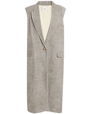 Alysi Crème Overcoat & Trench Coat Viscose, Virgin Wool, Wool - Gray