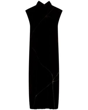 Gentry Portofino Midi Dress Viscose, Silk - Black