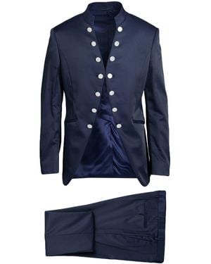 Lubiam Suit Wool, Polyester - Blue