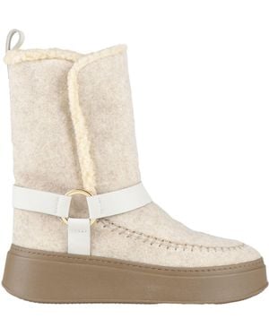 Odissi Ivory Ankle Boots Calfskin - Natural